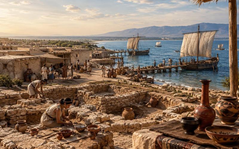 AI image: The Earlier Life of Cyprus’s Bronze Age Harbor City