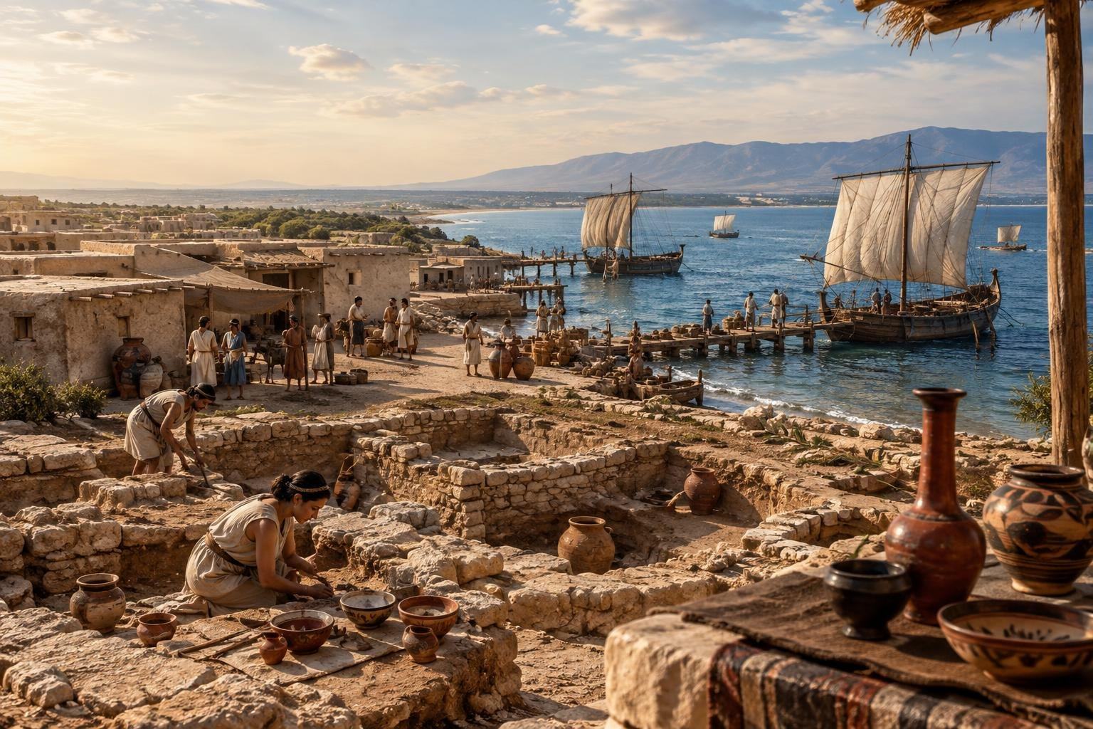AI image: The Earlier Life of Cyprus’s Bronze Age Harbor City