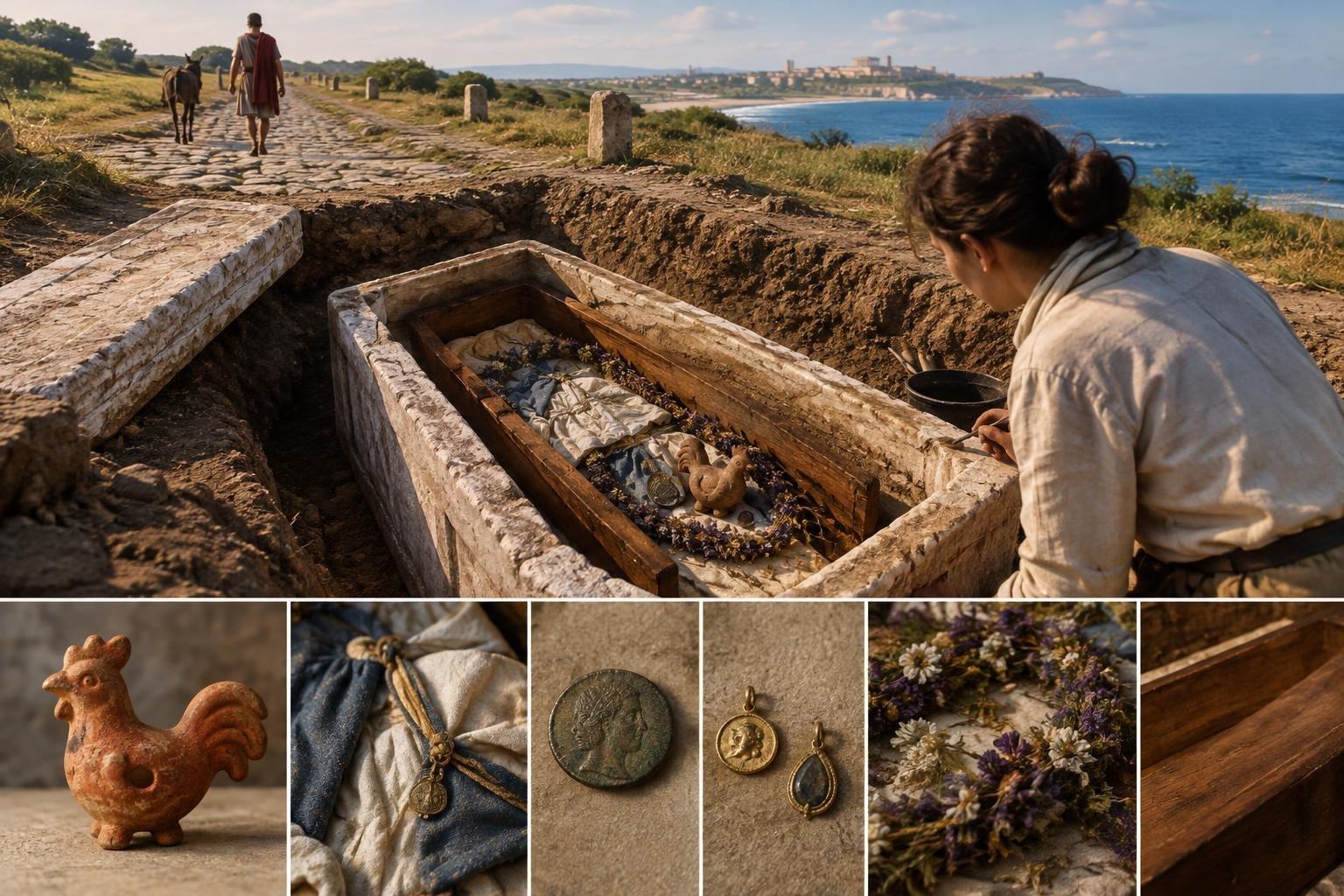 AI image: A Child’s Burial Offers New Clues to Roman Tomis