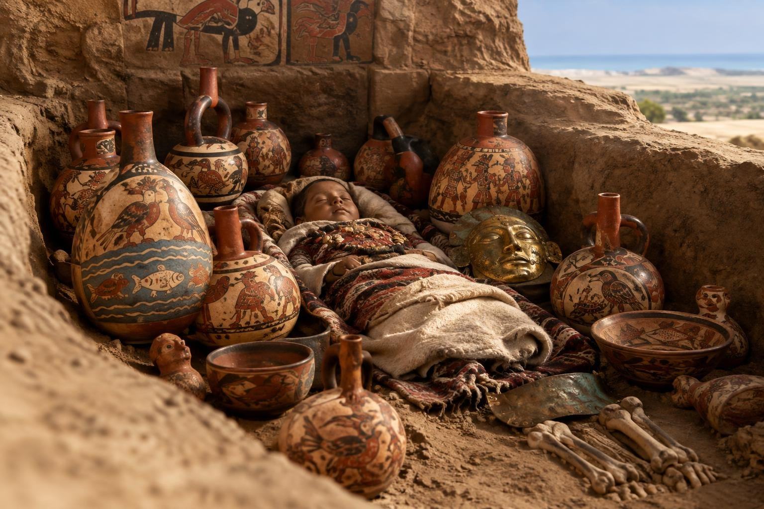 AI image: What Did a Moche Infant’s Burial Say About Power?