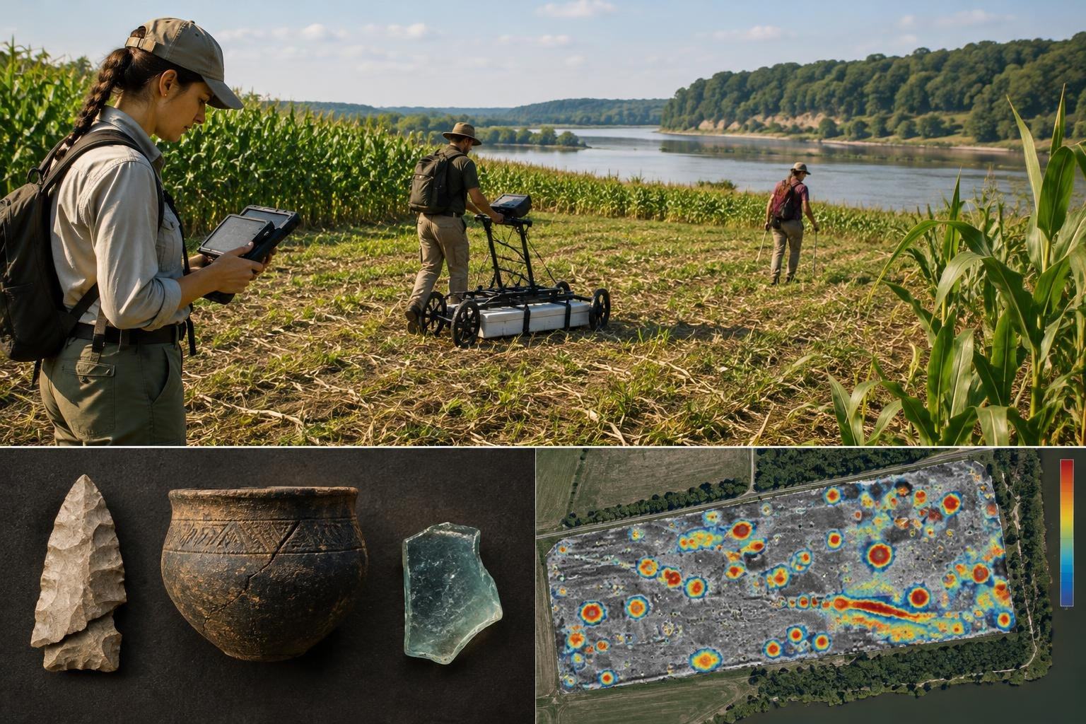 AI image: The Hidden Pits Beneath a Minnesota Cornfield