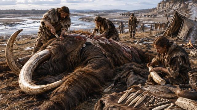 AI image: Did Ice Age Hunters Kill Mammoths at Breitenbach?