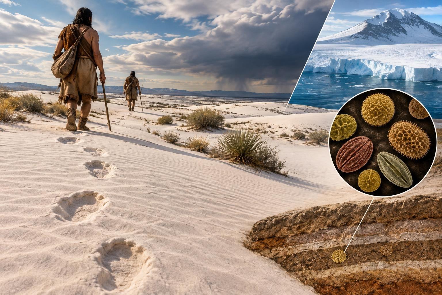 AI image: At White Sands, a Human Footprint Meets a Climate Mystery