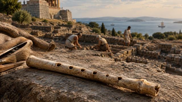 AI image: A Bone Flute Adds a New Sound to Troy’s Long History