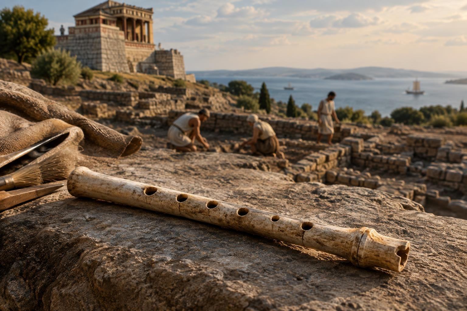 AI image: A Bone Flute Adds a New Sound to Troy’s Long History